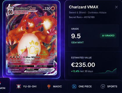 Card scan with grade and value estimate